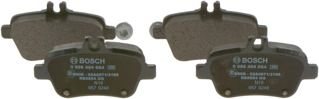 Bosch BP1509 Bremsbeläge - Hinterachse - ECE-R90 Zertifizierung - vier Bremsbeläge pro Set