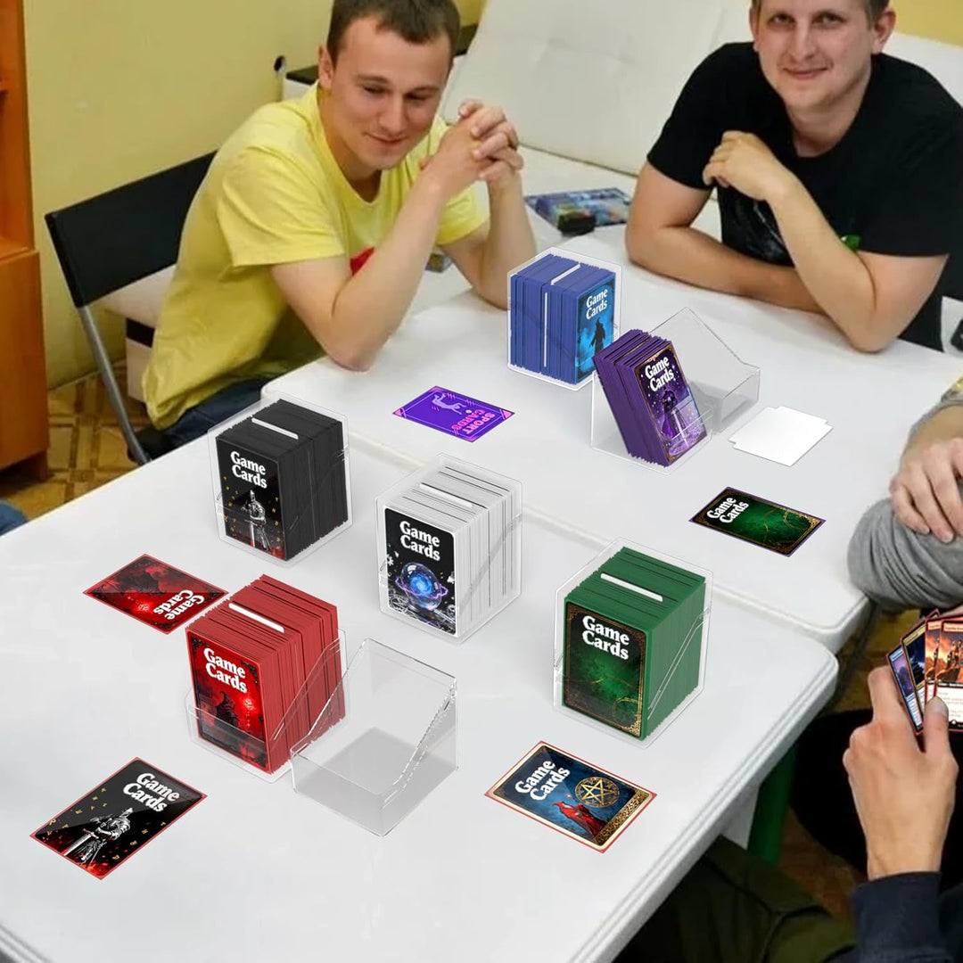 6 Stück Card Deck Boxen, Transparent Commander Kartenbox mit 600Pcs Kartenhüllen und Kartentrenner,
