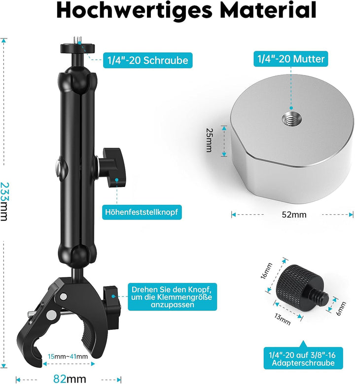 XLTTYWL 2025 Starlink Mini-Stativhalterung, Aluminium-Adapter für Starlink Mini-Antenne mit 1/4"-20