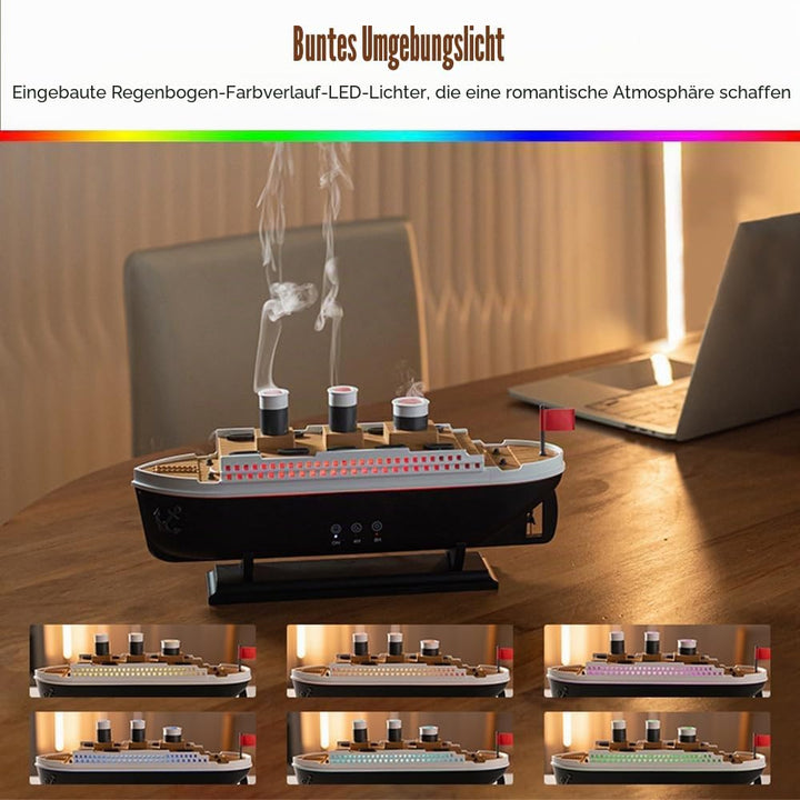 Aroma Luftbefeuchter, Simulierter Schiffsbefeuchter, Quallennebel Aromadiffusor, Schiffsmodell, Arom