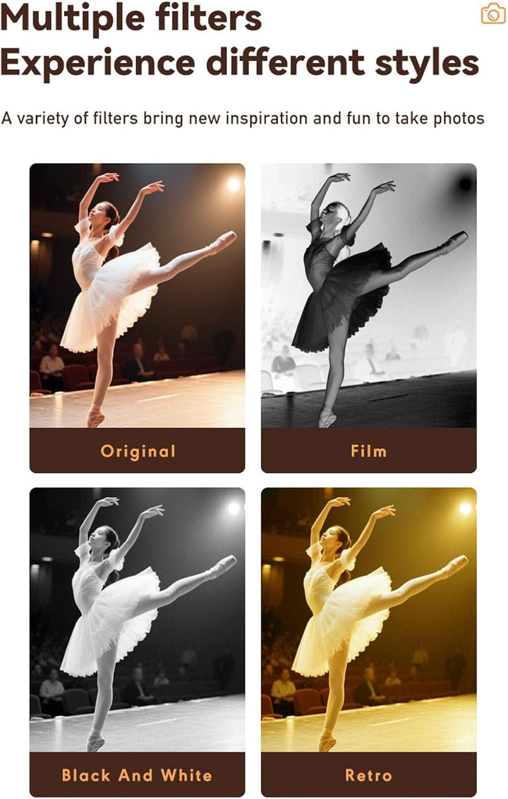 Dpofirs Kleine Retro -Digitalkamera, 1080p HD 128 GB Speichertasche Kamera Vintage -Stil, 0,96 Zoll