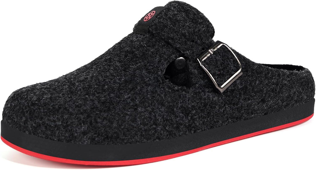 Sisttke Hausschuhe Damen Herren Filzpantoffeln Unisex Winter Geschlossen Pantoffeln mit Wechselfussb