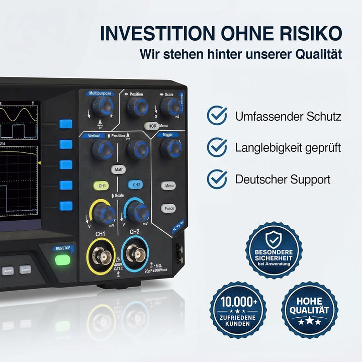 PeakTech 1402, Digital Speicher Oszilloskop, 2 Kanal, 20 MHz, 250 MS/s, USB Schnittstelle, PC Softwa