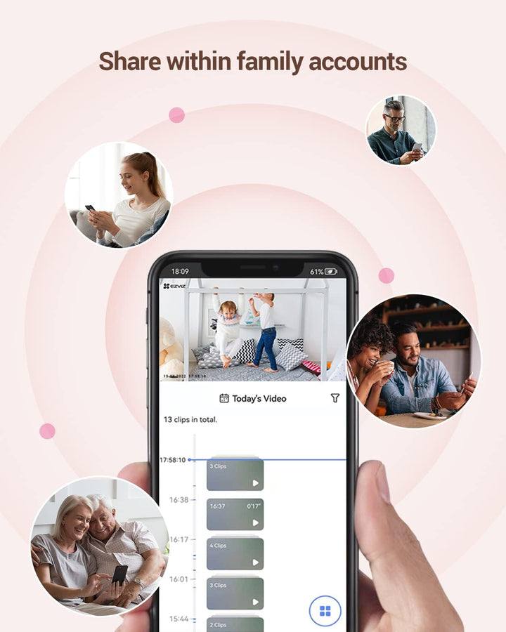 EZVIZ 1080P Kabelloser Video Babymonitor, Smart Babyphone mit Erkennung von Babyweinen und Bewegung,