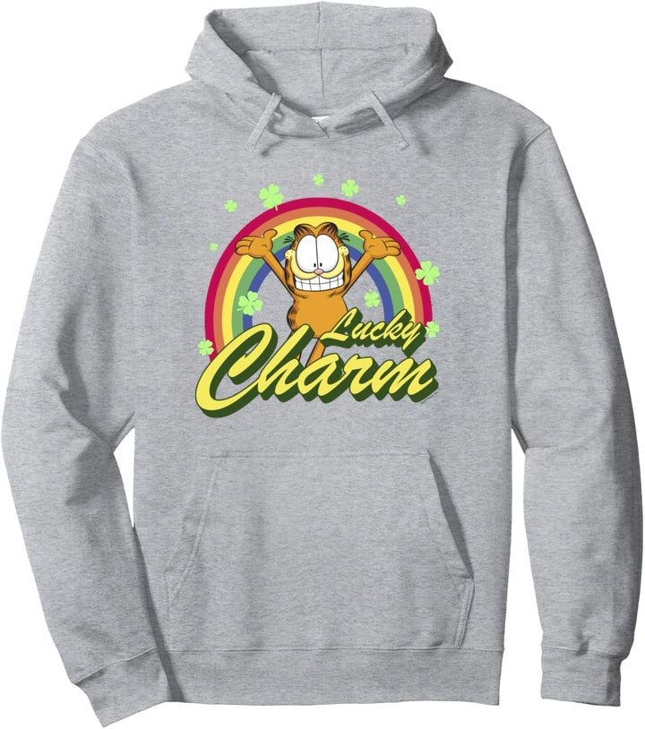 Garfield St. Patrick's Tag Garfield Lucky Charm Rainbow Pullover Hoodie