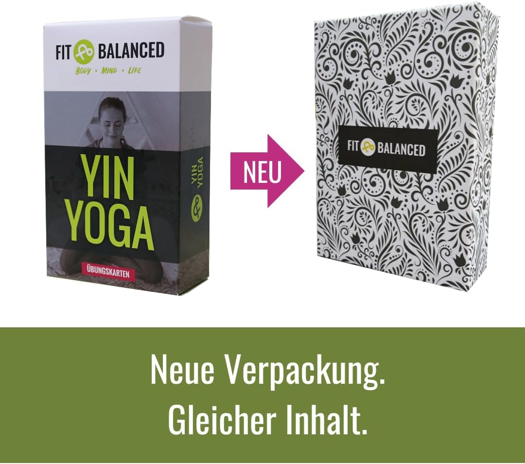 FIT BALANCED Yin Yoga Übungskarten, sanftes Yoga, für Anfänger und Fortgeschrittene, mit 70 Yogaübun