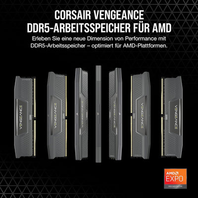 CORSAIR Vengeance DDR5 RAM 64GB (2x32GB) 6000MHz CL30 AMD Expo iCUE Kompatibel Computer Speicher - G