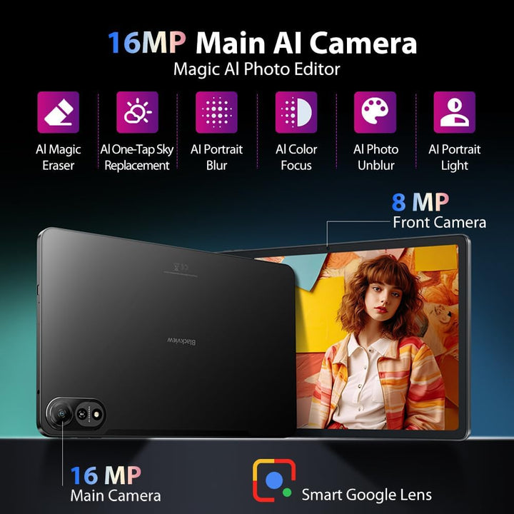 Blackview Mega 2 12 Zoll Tablet Android 15 Tablets, 24GB RAM+256GB ROM, 120Hz 2.4K FHD+ Gaming Table