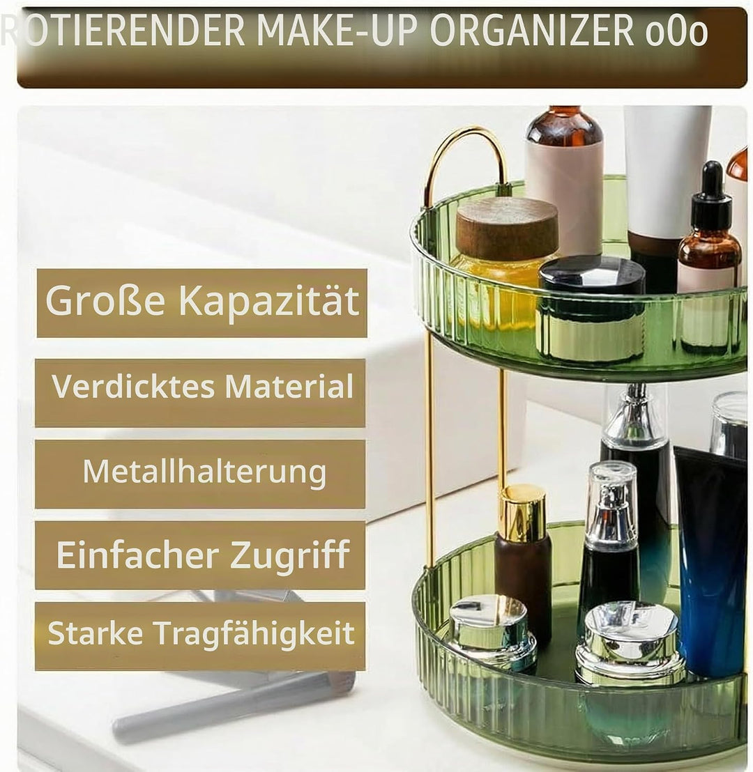 Make Up Organizer 360° Drehbar Schminktisch Organizer Kosmetik Organizer für Kosmetik Skincare Parfü
