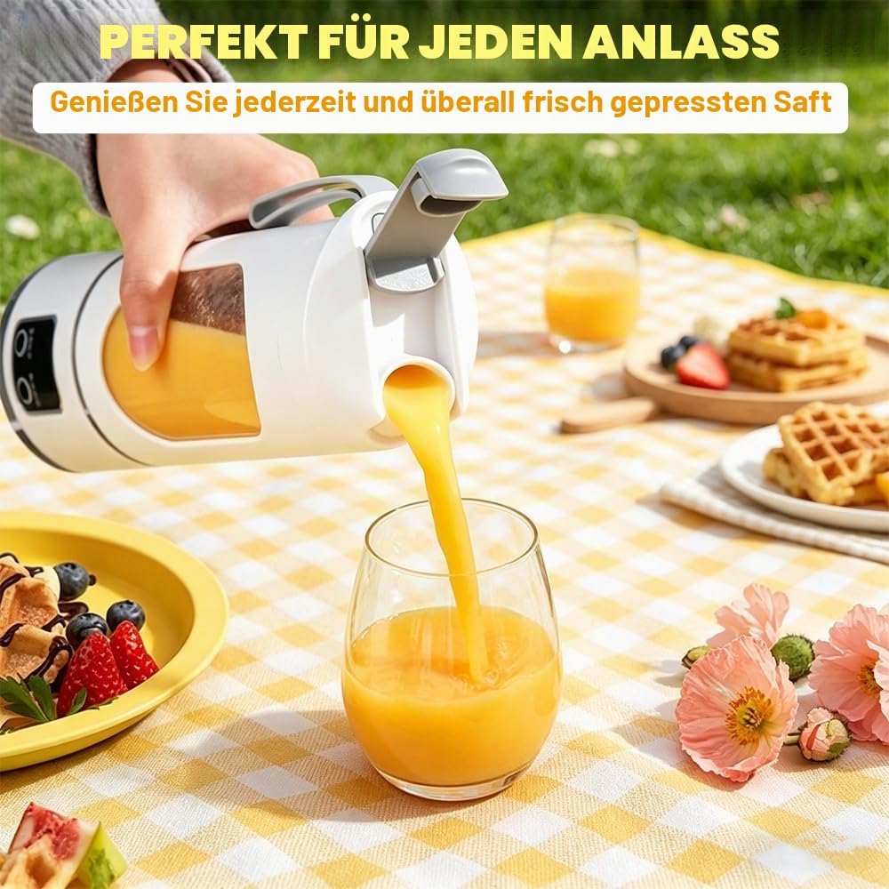 Tragbarer Mixer Smoothie Maker to Go, 450ML Portable Blender USB Wiederaufladbar Standmixer Klein mi