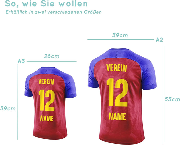 Elbeffekt Trikotlampe für Barcelona Fans aus Holz - personalisierbares Geschenk - schenke Dein indiv