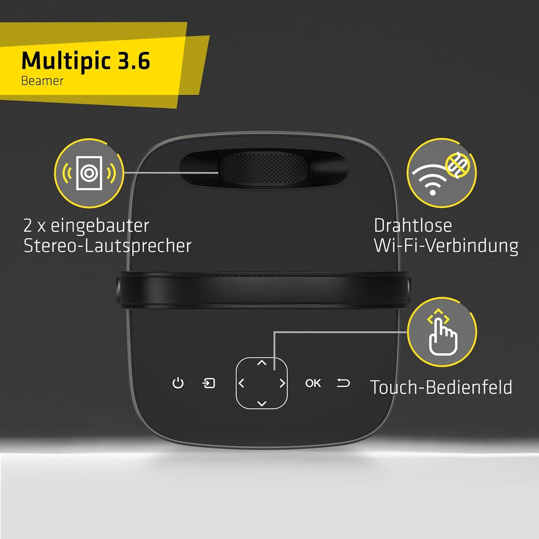 OVERMAX Multipic Full HD Projektor, LED Beamer, Heimkinoprojektor, Heimkino, Fernbedienung, Projekto