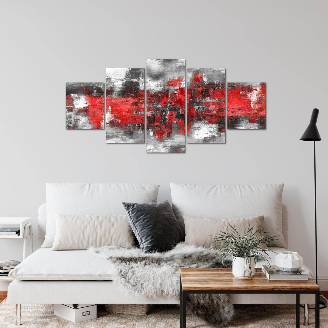 Runa Art Wandbilder Abstrakt 5 Teilig Bild auf Vlies Leinwand Deko Wohnzimmer Schlafzimmer Gemälde R