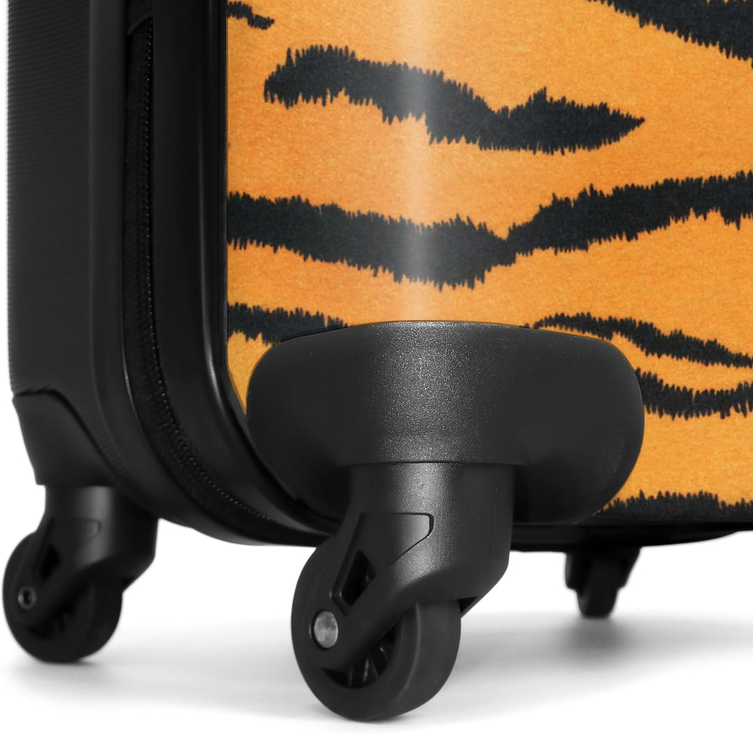 NoBoringSuitcases.com® Koffer Handgepäck Trolley Rollkoffer Kleine Reisekoffer mit 4 Rollen - Tigerd