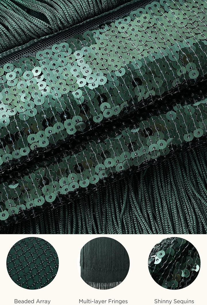 ArtiDeco 1920s Charleston Kleid Damen Knielang Cocotail Party Kleid 20er Jahre Flapper Damen Gatsby