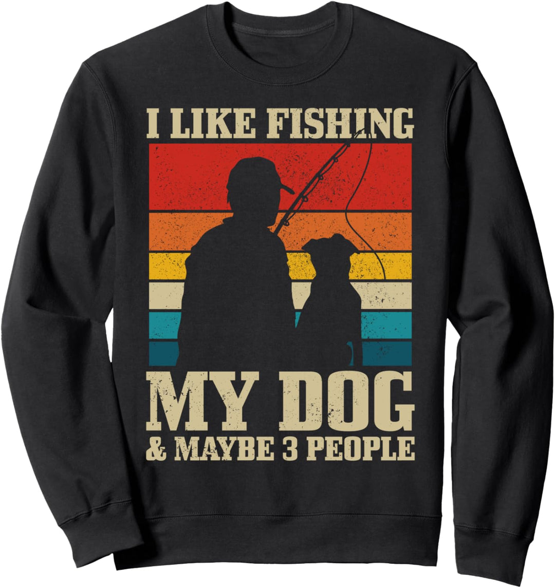 Angler Hund Spruch Angeln Vintage Sweatshirt