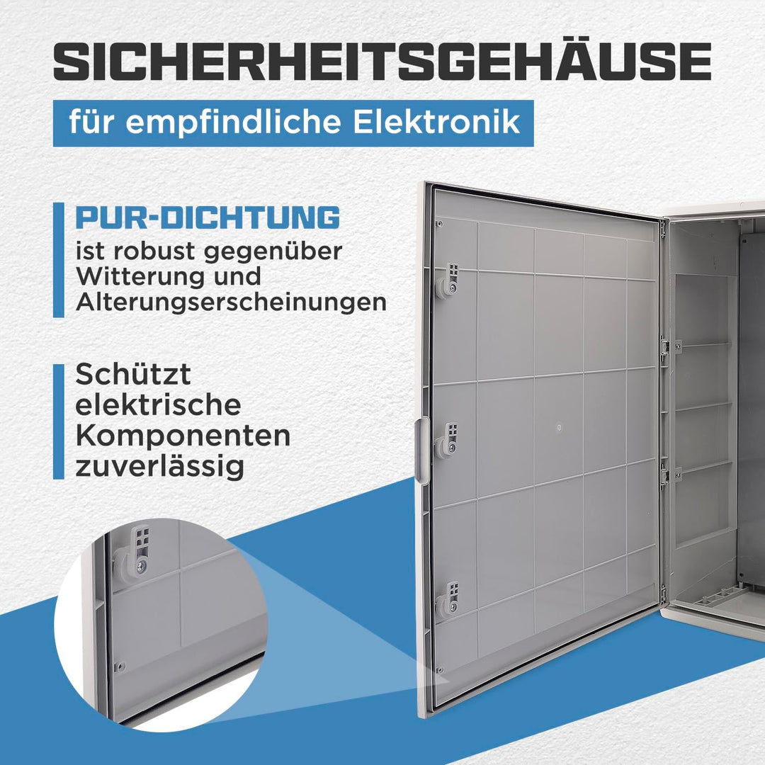 BOXEXPERT® Verteilerkasten aussen wasserdicht [ABS Kunststoff IP65 Gehäuse] grau (Serie Fleet) 800x6