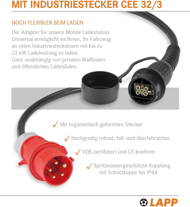 LAPP MOBILITY CEE Ladeadapter / 22 kW / 3 Phasig / 32 A