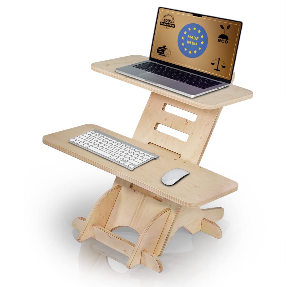Stehschreibtisch Aufsatz | Stehpult Holz| Standing Desk | Ständer | Schreibtischaufsatz Holz | Stehp