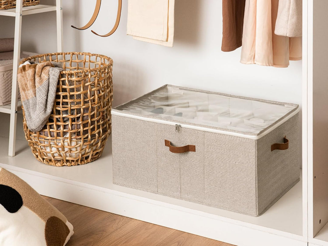StorageWorks faltbarer Schuh Organizer für Schrank, Extragrosse Schuhaufbewahrungsbox für bis zu 24