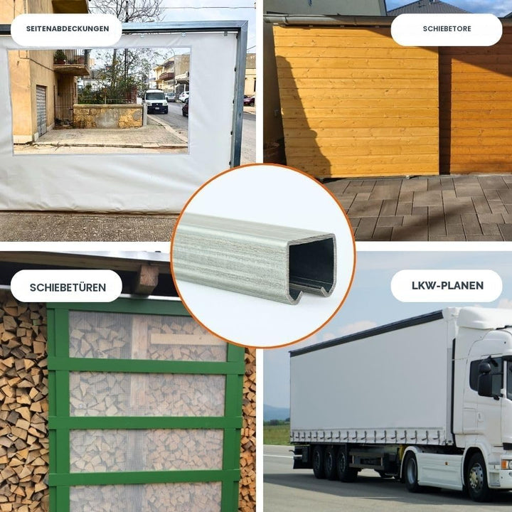 TENDAGGIMANIA® Schiebetürsystem Set für Schiebetüren Vorhangschiene aus verzinktem Eisen MR3, 3x3cm,