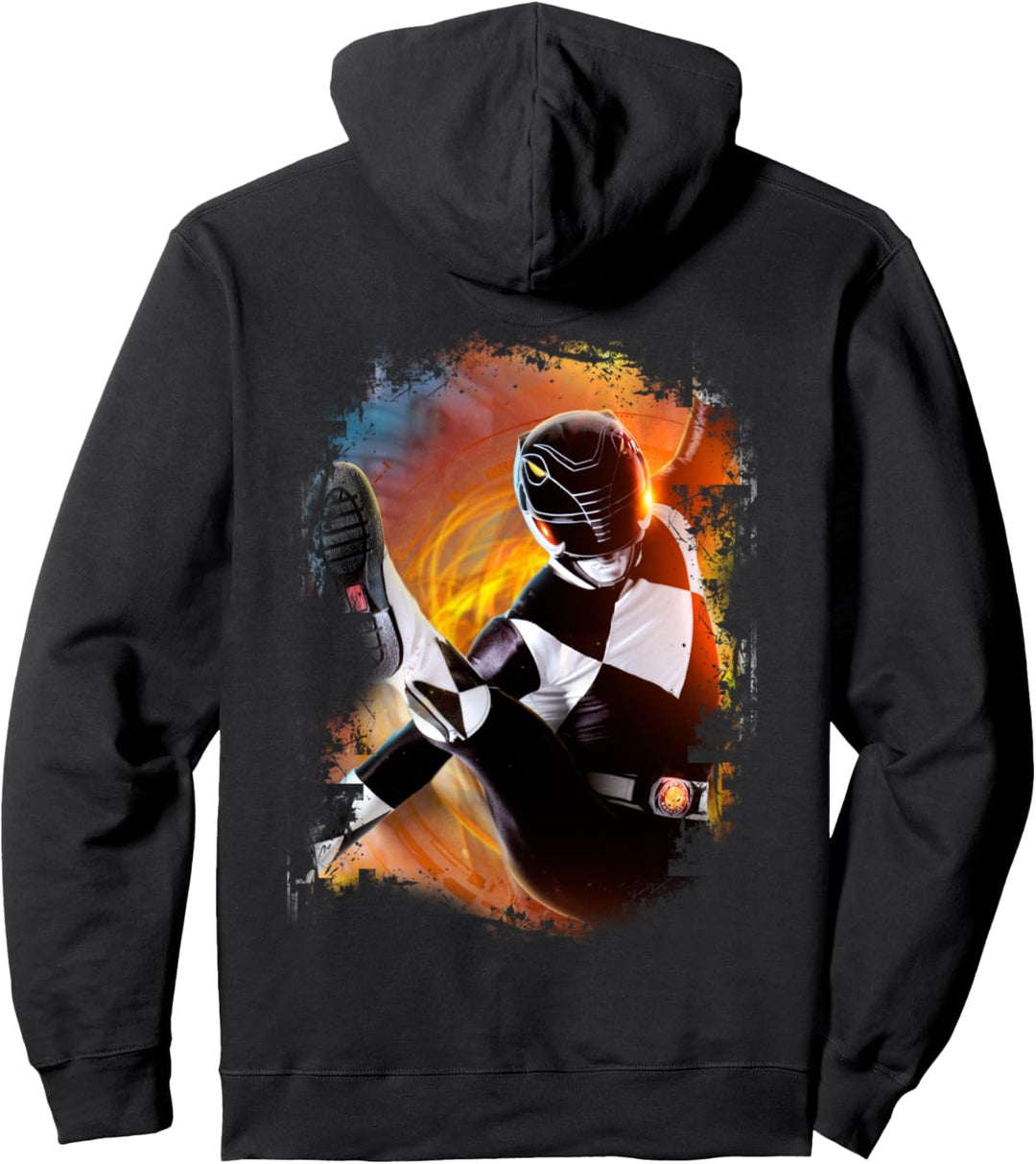 Power Rangers Foto Black Ranger Kick Pullover Hoodie
