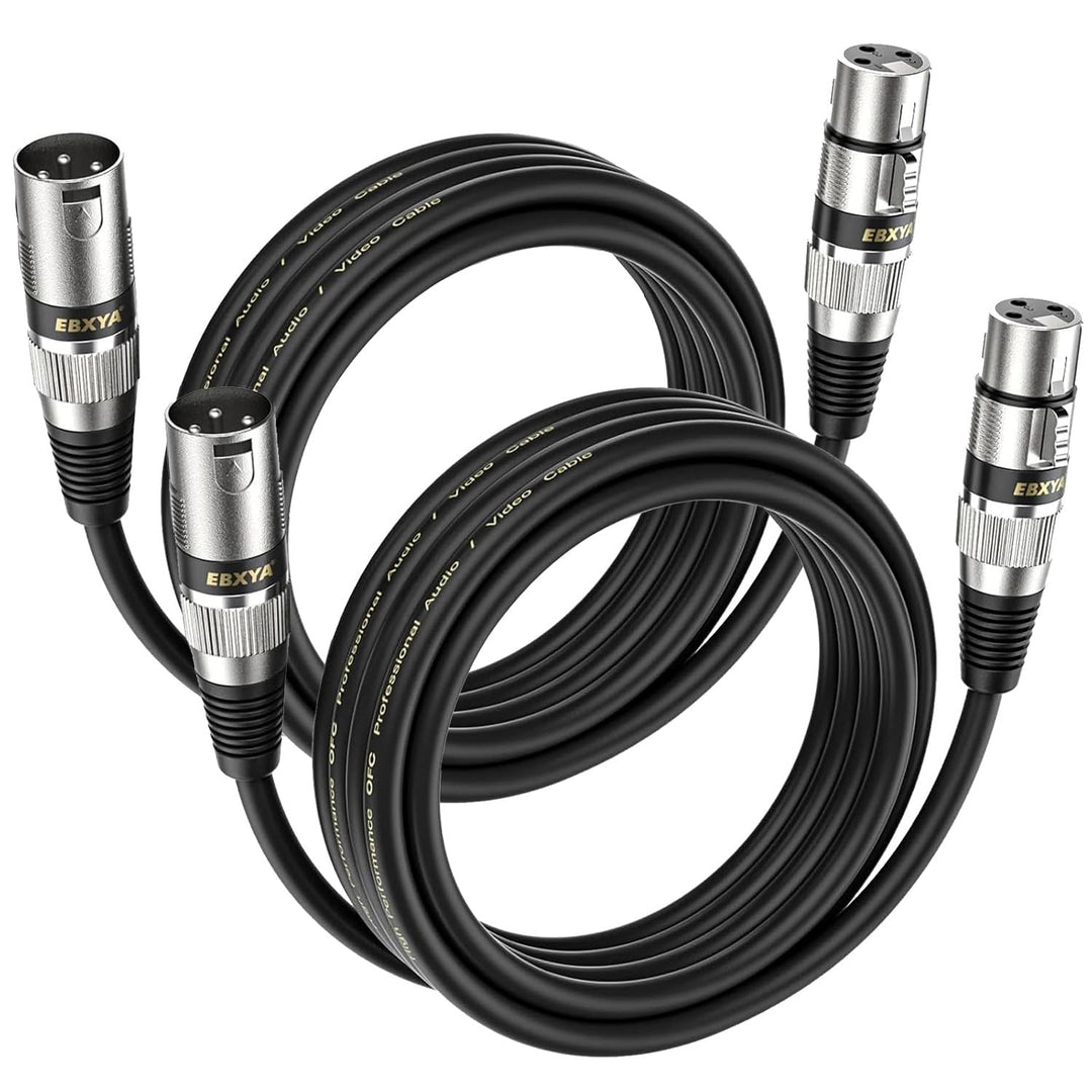 EBXYA Mikrofonkabel XLR Kabel DMX Kabel 2er-Pack 5M, Symmetrisches Audiokabel Stecker auf Buchse für
