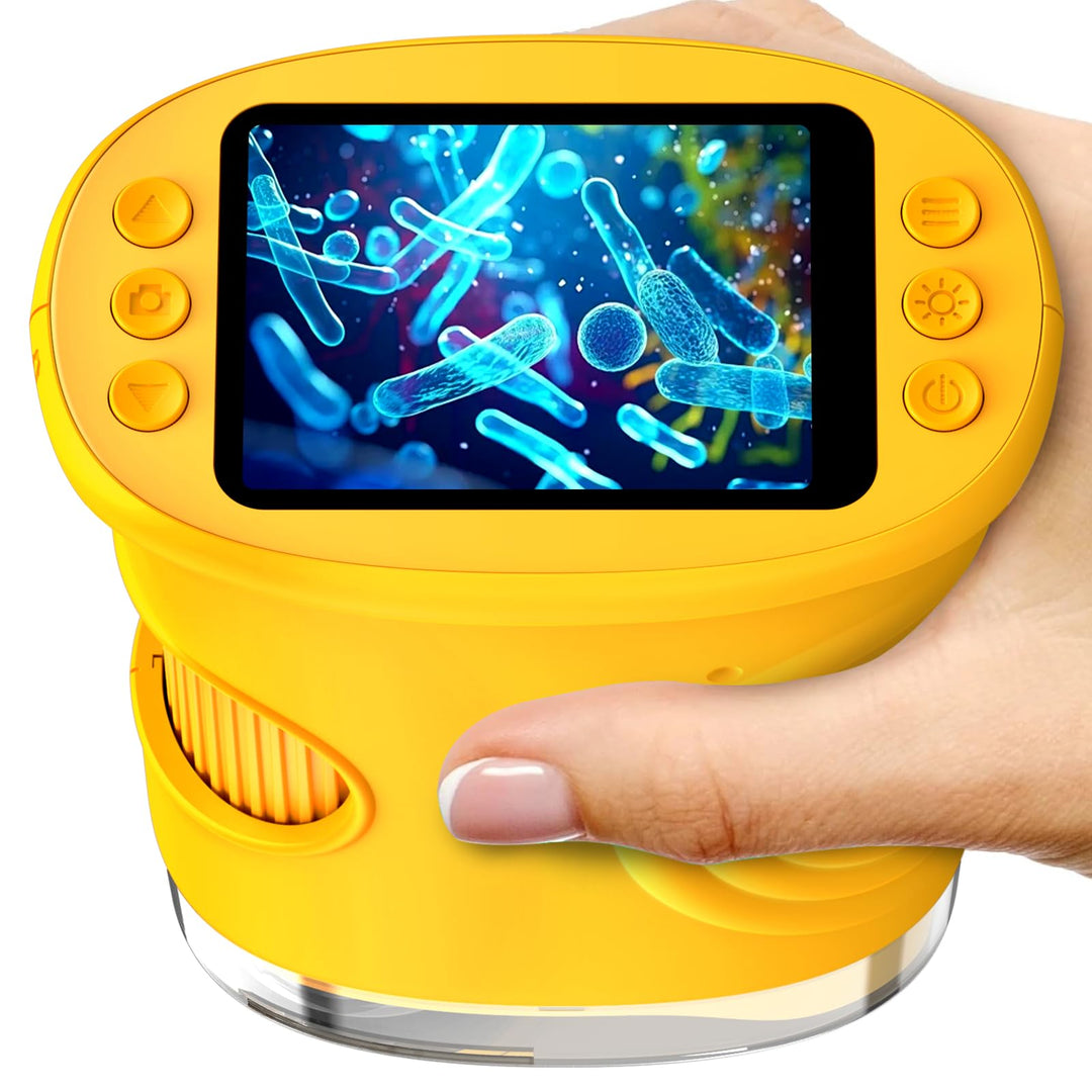 Ashfly Digitale Mikroskop für Kinder, 4K Tragbares Taschenmikroskop für Garten, Wald & Experimente,