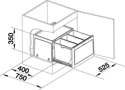 BLANCO 517469 BOTTON Pro 60/3 Manuell 60 cm Unterschrank händischer Auszug bei