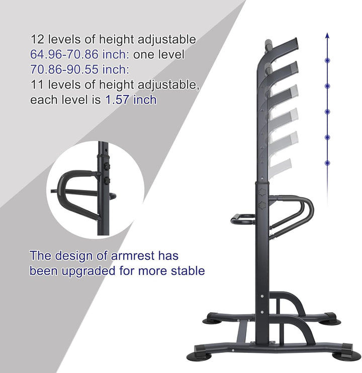 SogesGame Verstellbare Klimmzugstange Power Tower, Höhenverstellbarer Multi-Gym Power Tower Dip Stat