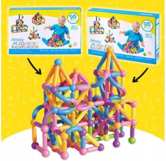 Kinderplay Grosses magnetischen Bausteinen und Stangen Spielzeugset KP4192