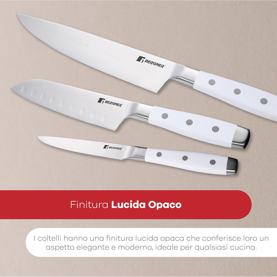 4ER SET MESSER AUS EDELSTAHL WEISS NATÜRLICH BG Weiss 4-tlg, Weiss 4-tlg