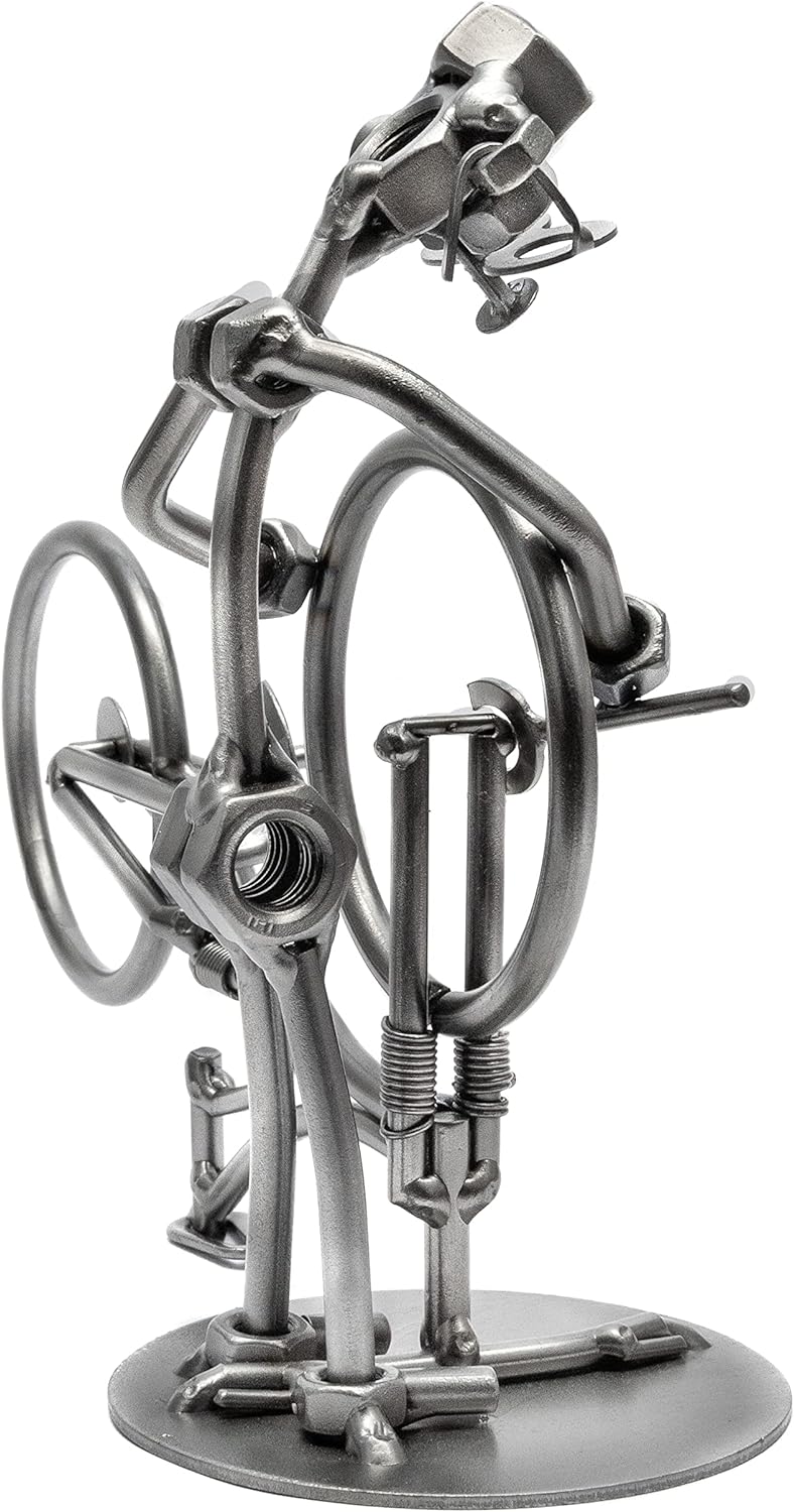 STEEMO Schraubenmännchen Fahrrad Reparatur Geschenk Metall-Kunst Deko 21x9x18 cm