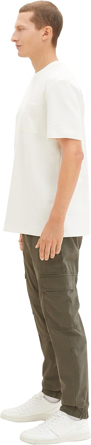 TOM TAILOR Herren Regular Fit Cargo Hose aus Baumwolle XXL 10415 - Dusty Olive Green, XXL 10415 - Du