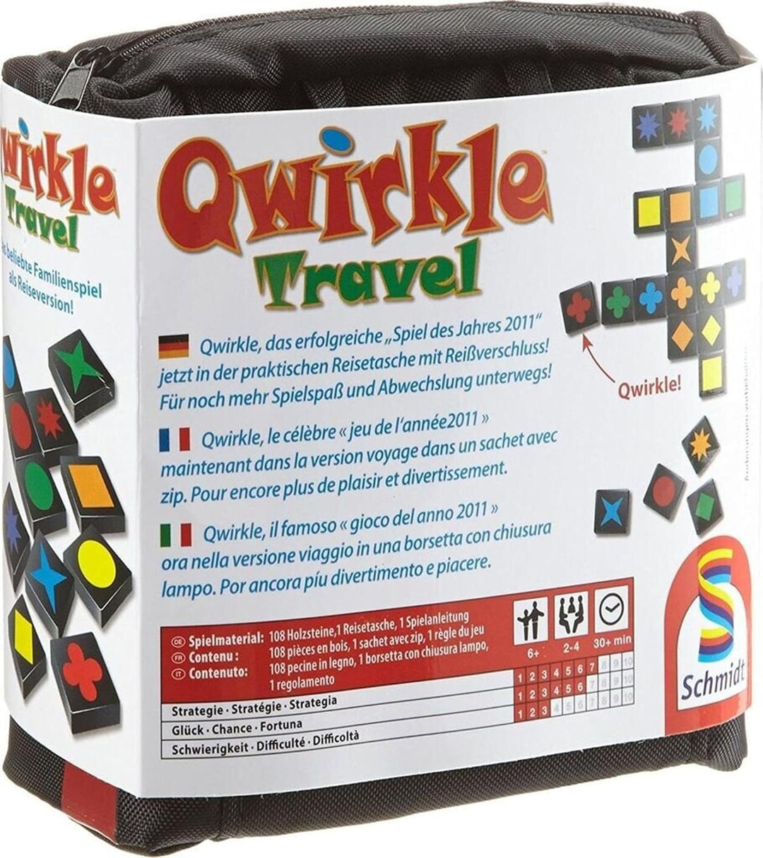 Schmidt Spiele 49270 Qwirkle Travel, Spiel des Jahres 2011 als Reisespiel Single, Single