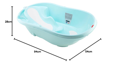 baby-walz Badewanne Deluxe aqua blue - ergonomisch geformt - Anti-Rutsch-Sitzfläche - mit Temperatur