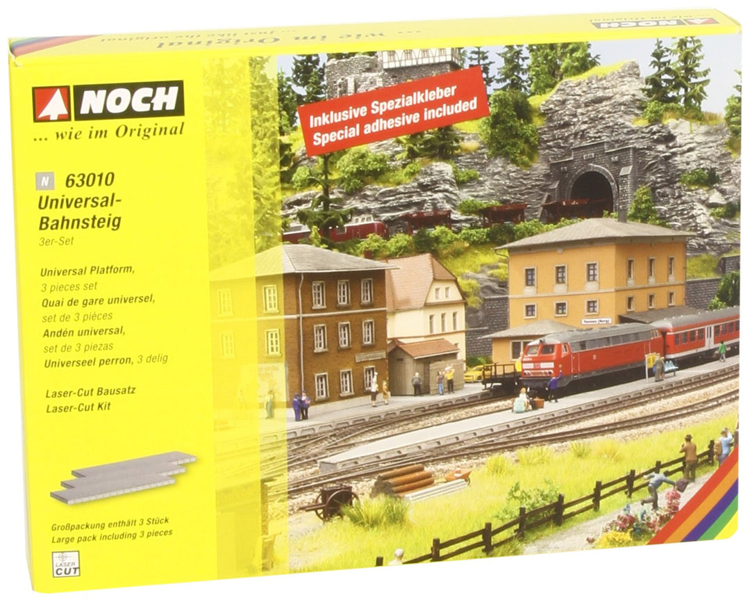 Noch 63010 - Bahnbauten: Laser-Cut Universal-Bahnsteig, 3-er-Set