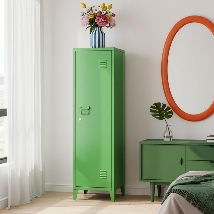 [en.casa] Einzelspind Kurikka Metallspind mit 2 Ablagen 137 x 38 x 38 cm abschliessbar Schliessfachs