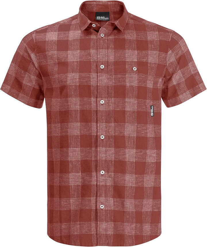 Jack Wolfskin Herren Highlands M Shirt Shortsleeve M Barn Red, M Barn Red