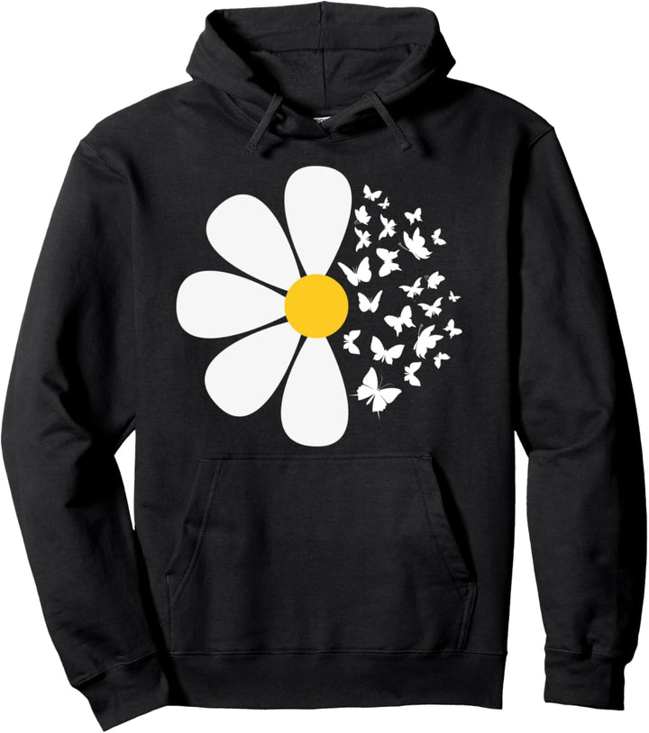 Gänseblümchen, Schmetterlinge, Frühlingsgarten Pullover Hoodie