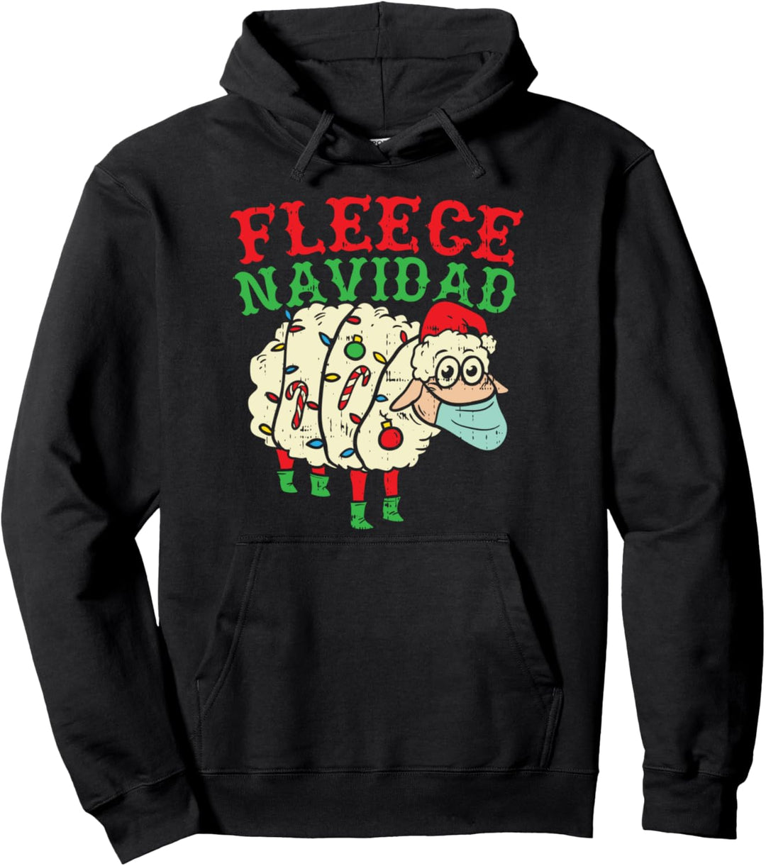 Fleece Navidad Sheep Face Mask Christmas Quarantine Gift Pullover Hoodie