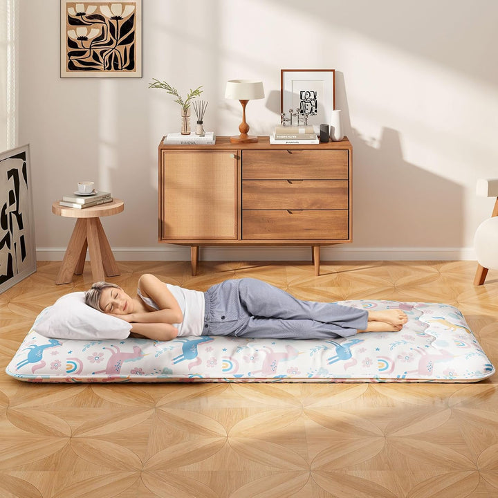 COSTWAY Japanische Futon Matratze, Tatami-Matte, Bodenmatratze, Klappmatratze mit waschbarem Bezug,