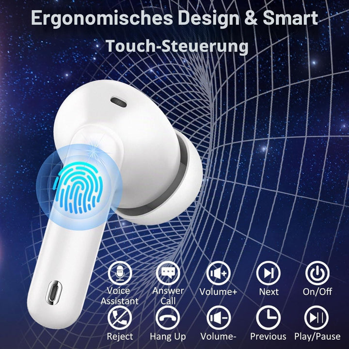 Bluetooth Kopfhörer, Kopfhörer Kabellos Bluetooth 5.4, In Ear Kopfhörer mit ENC Noise Cancelling Mic