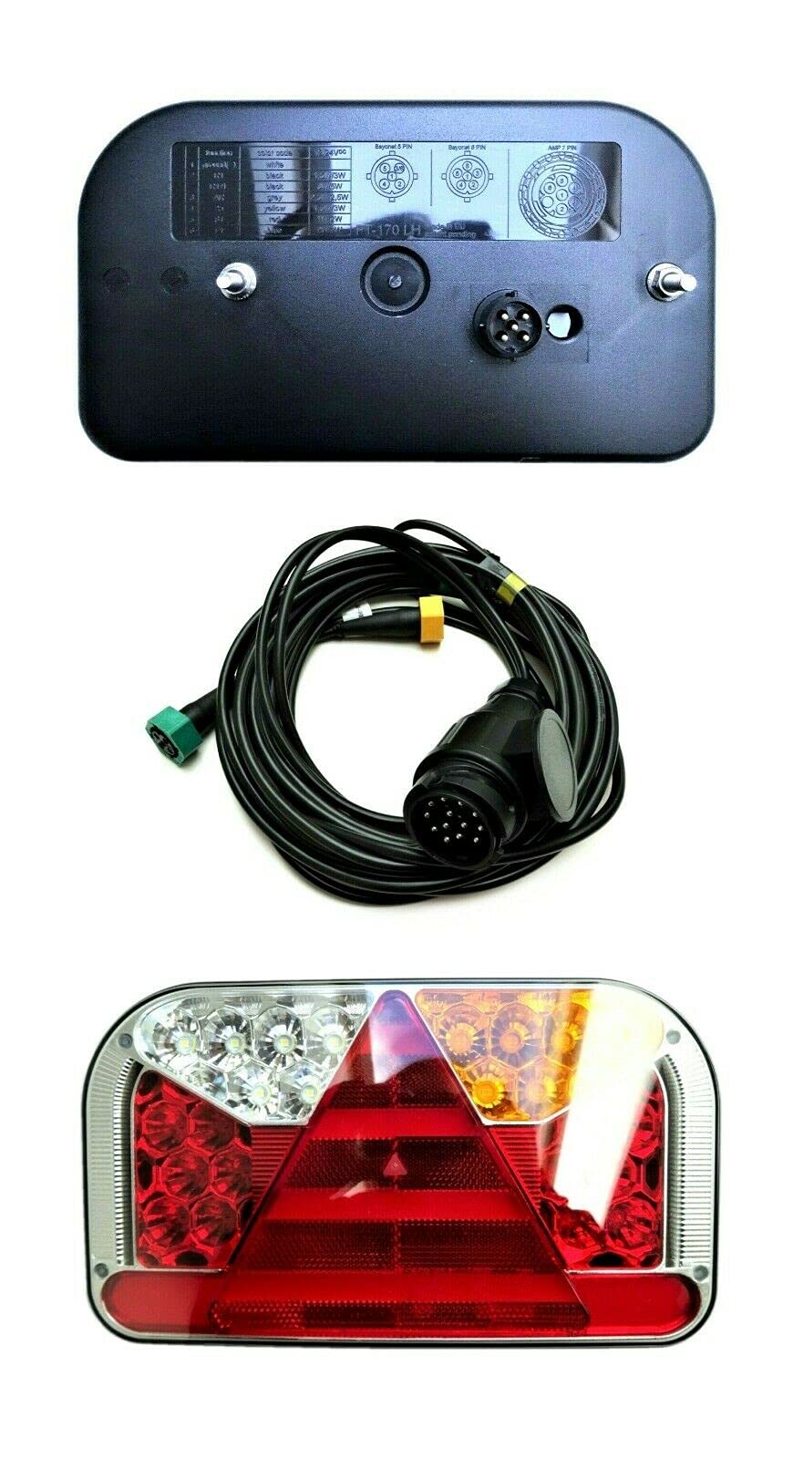 MelTruck® 2x LED Rückleuchte 6 Funktion mit 7 m 13-pol. Kabelbaum LKW PKW Anhänger Trailer