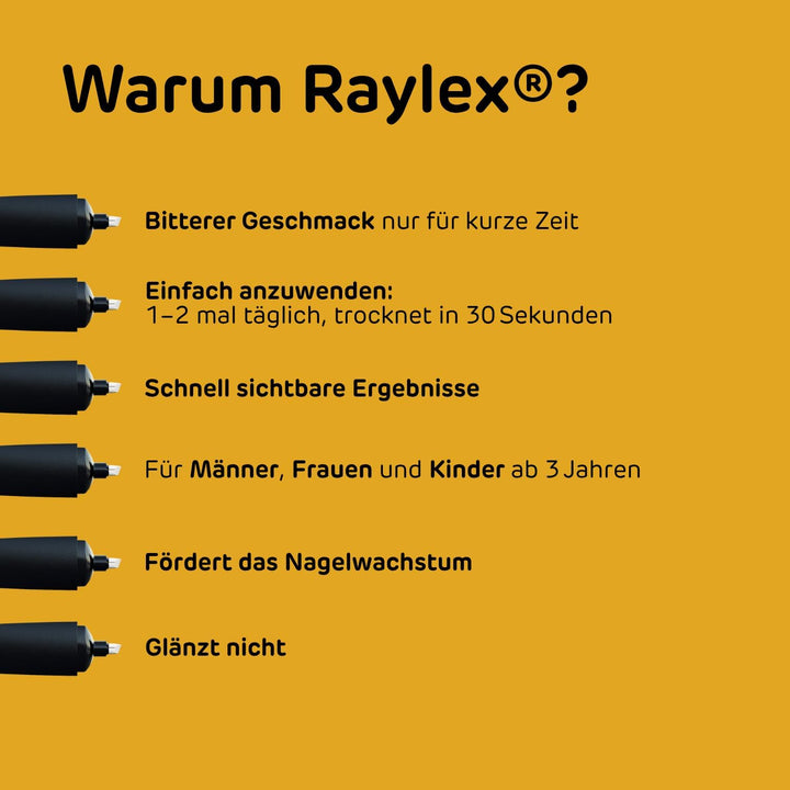 Raylex Stift anti Fingernägel kauen - nägelkauen stoppen für Kinder ab 3 &amp; Erwachsene - Bitterer und