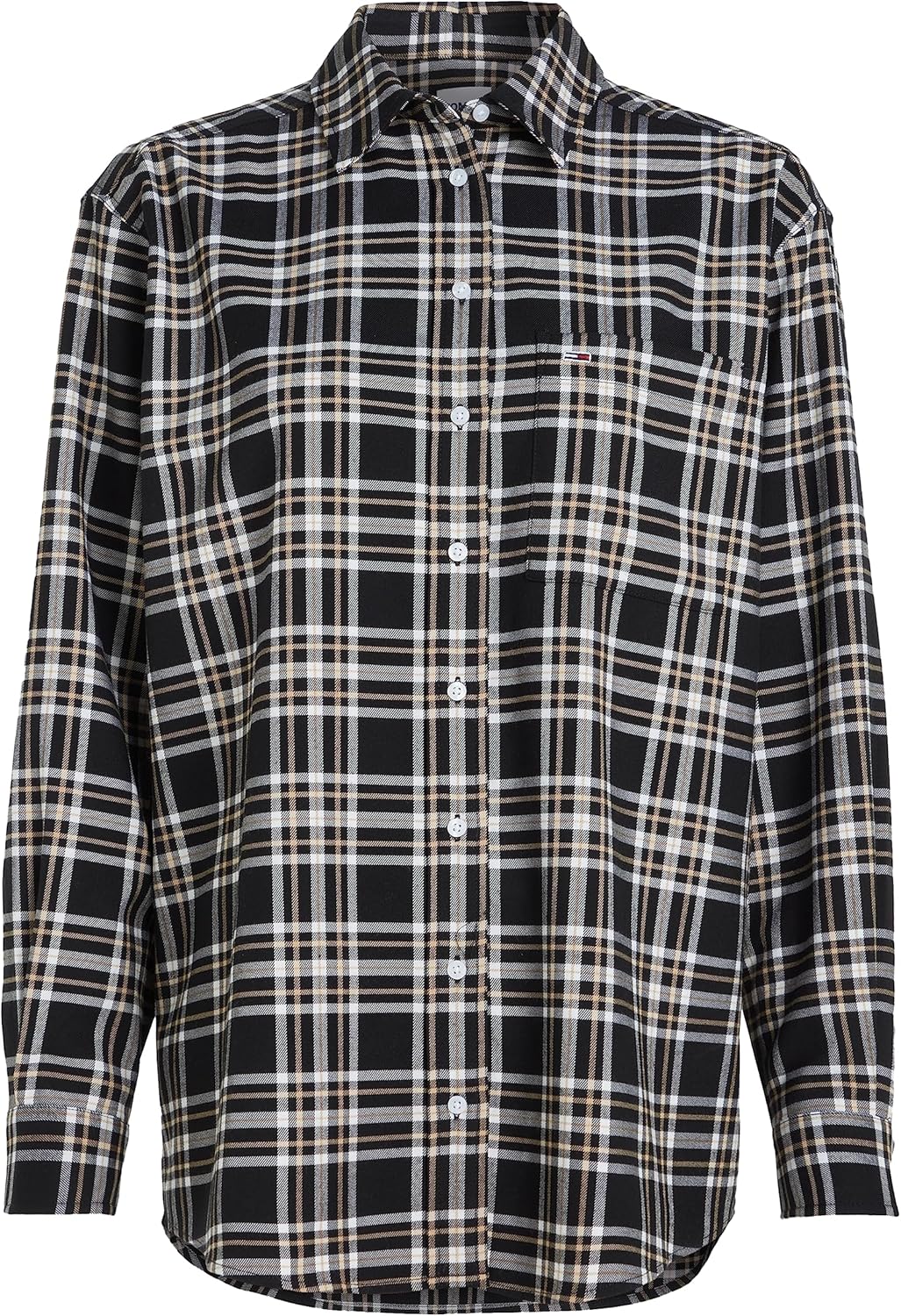 Tommy Jeans Damen Tjw Check Overshirt Gewebte Oberteile S Black Check, S Black Check