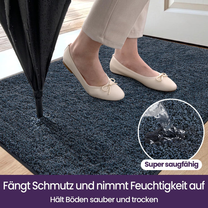 DEXI Fussmatte Innen 50 x 80 cm, rutschfeste Schmutzfangmatte, Maschinenwaschbare Fussmatte, Saugsta