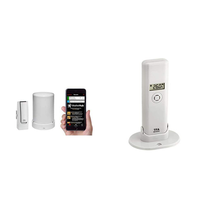 TFA Dostmann Weatherhub Starter-Set, mit Funk-Regenmesser, für SmartHome, gratis Smartphone App, ein