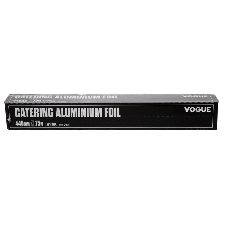 Vogue Alufolie für die Gastronomie - 440 mm x 75 Meter, Silber, mit gezackter Kante, 12 Mikron, Food