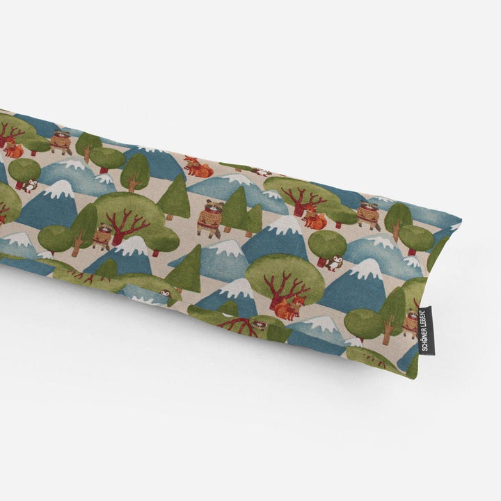 SCHÖNER LEBEN. Zugluftstopper Wald Berge Fuchs Eule Natur grün, Auswahl:130cm Länge ca. 130x15x15cm